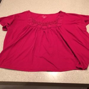 Kim Rogers pink short sleeve top with embellished
